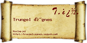 Trungel Ágnes névjegykártya